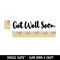 Get Well Soon Cursive Script Rectangle Rubber Stamp for Stamping Crafting